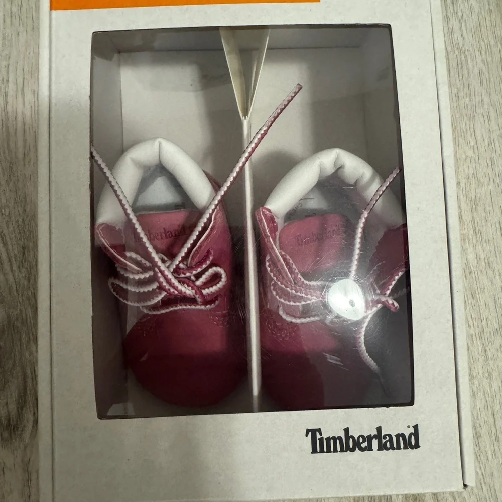 Timberland Pink and White Baby Walker Shoes